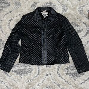 Exclusive Vintage Marvin Richards  Gingam Design Pure Leather Jacket